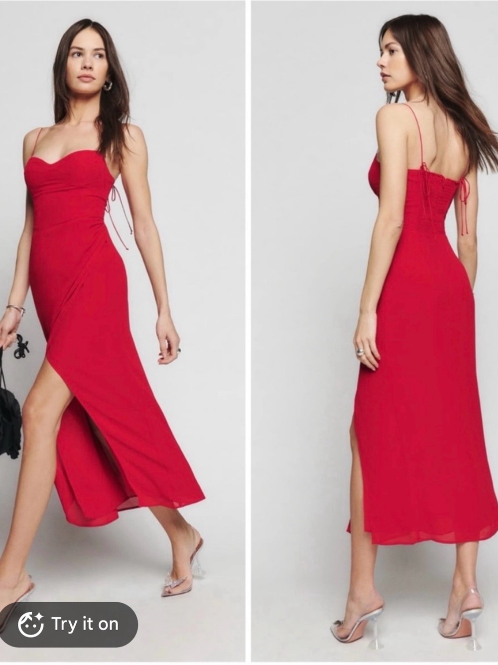 Reformation Kourtney Dress Red - Size 8